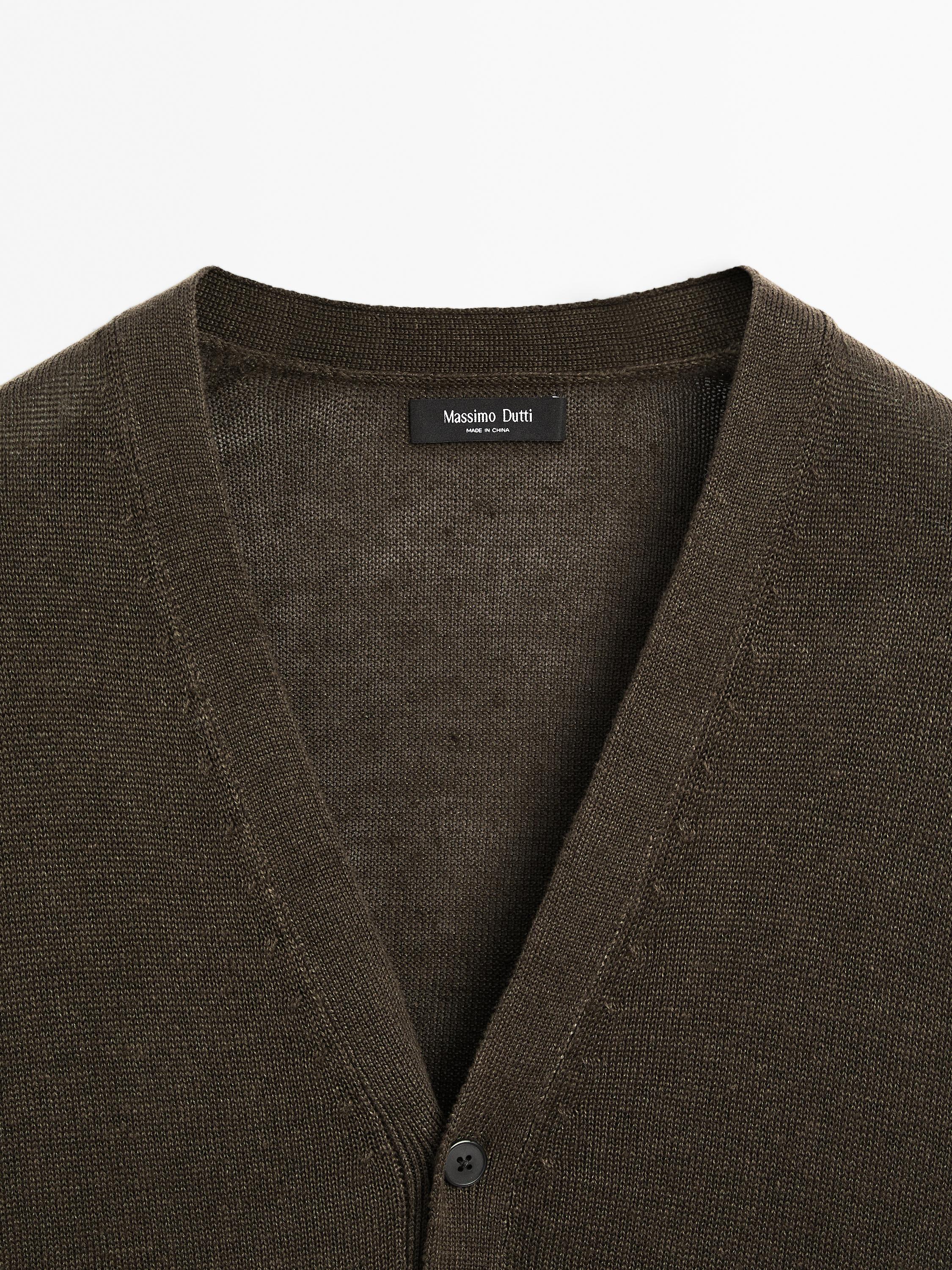 Cardigan en lin mélangé